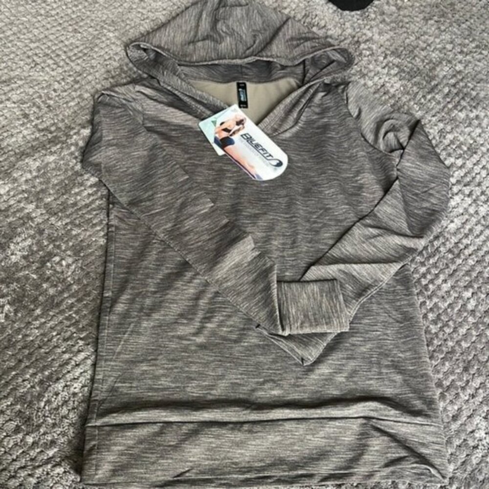 Women's Bluefit Dark Gray Hoodie Activewear Long Sleeve Size XS NWT #0179